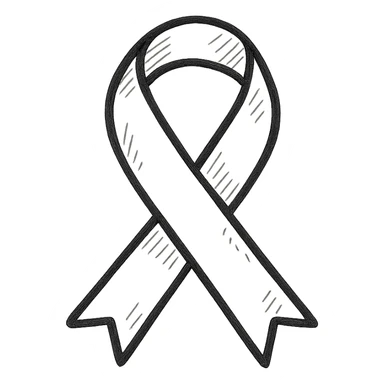 black and white hand drawn ribbon sticker