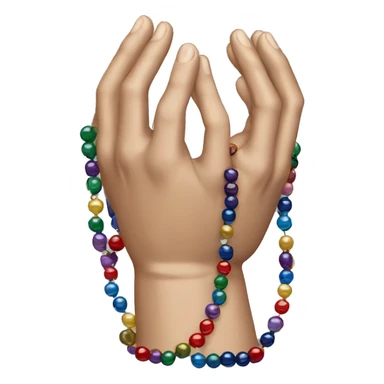 Open Praying hands with beads sticker