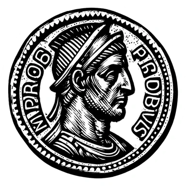 Create more imperial coin icons in the style of the reference image: ancient Roman coin, profile portrait, classic engraving style with high contrast, suitable for icon use, keep background transparent. Maintain the ancient engraving look with detailed lines and classic Roman style. sticker