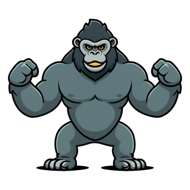 Gorilla flexing sticker