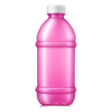 plastic bottle with crystaline pink liquid sticker