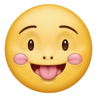 original emoji look yellow circle with one eye closed tongue out  sticker