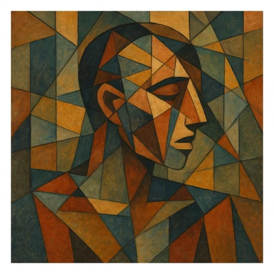 a person dissociating, abstract and expressive style sticker