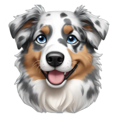 blue merle australian shepherd one blue eye sticker