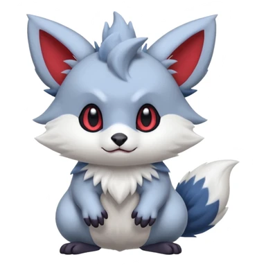 Cute furry flurry fuzzy Absol-Zorua-Furret-Zangoose-Chinchilla-fusion-animal-Fakémon-hybrid-creature  sticker