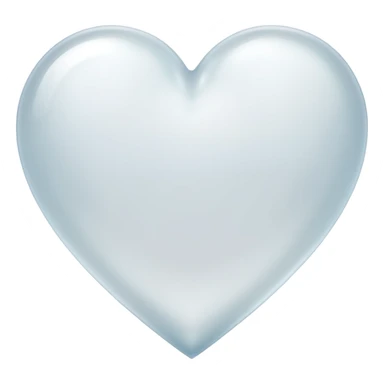 clear white heart with a frosted glass look sticker