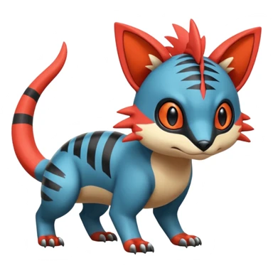  exotic tropical cyber-Sleuth-Litten-Linoone-Noibat-Fakémon-Pokémon-Vernid-creature sticker