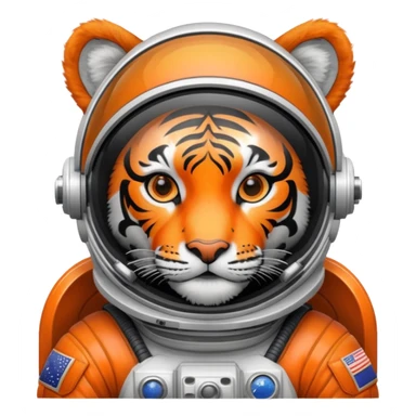 Tiger astronaut with spacesuit and helmet sticker