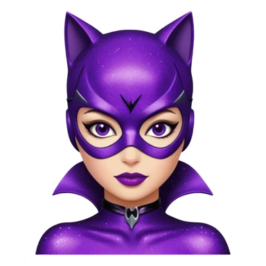 glitter purple Cat woman sexy sticker
