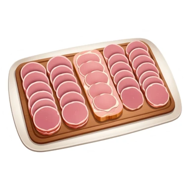 cold cuts (ham & mortadela on a rectangular pot platter) sticker