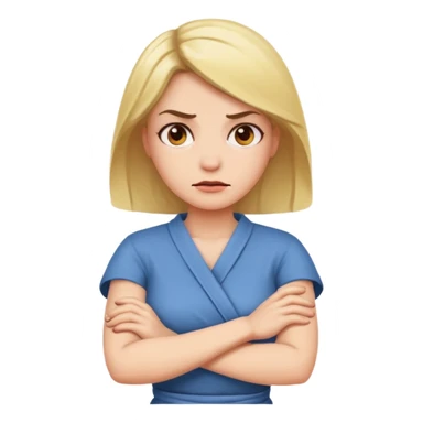 Woman with mad face and crossed arms sticker