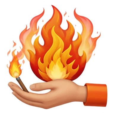 hand puts out fire sticker