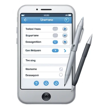 "Create an emoji for UX/UI design. Show a wireframe or user interface design with buttons, icons, and text fields. Include design tools like a cursor or stylus. Use modern, professional colors. Do not include any emojis or smiley faces. Make the background transparent. sticker