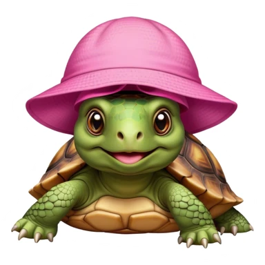 Tortoise wearing pink sun hat  sticker