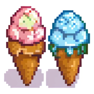 two scoops of ice cream sticker