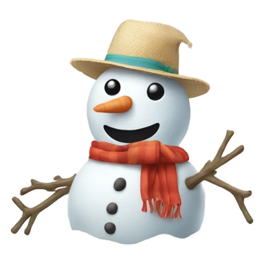 snowman in beach sticker