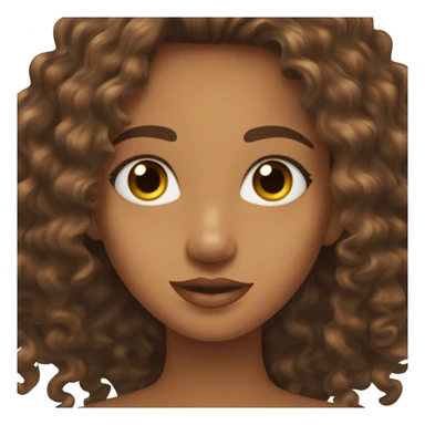 Pelo rizado color canela ojos marrones  sticker