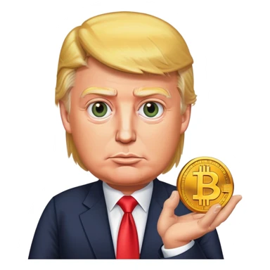 Donald trump holding bitcoin sticker
