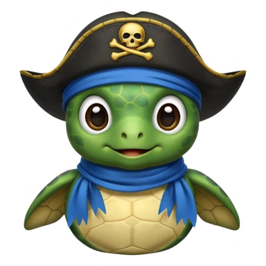 cute sea turtle wearing a blue pirate scarf sticker