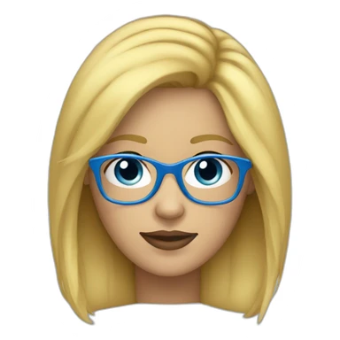 woman with blue glasses and blond hair sticker