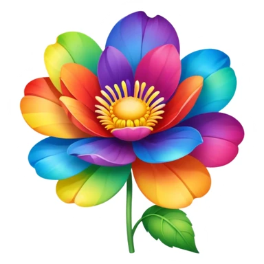 Flower with rainbow petals with gyatt sticker