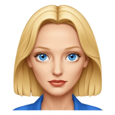 Uma Thurman with blue eyes sticker
