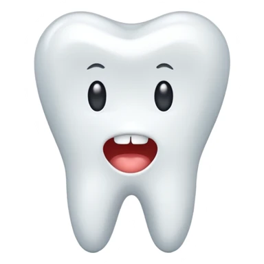 realistic tooth with no emoji like eyes and mouth sticker