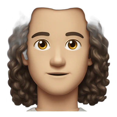 Joseph Quinn Eddie Munson  with dark curled long hair stranger things sticker