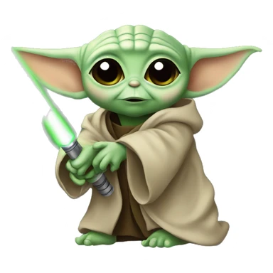baby yoda light saber sticker