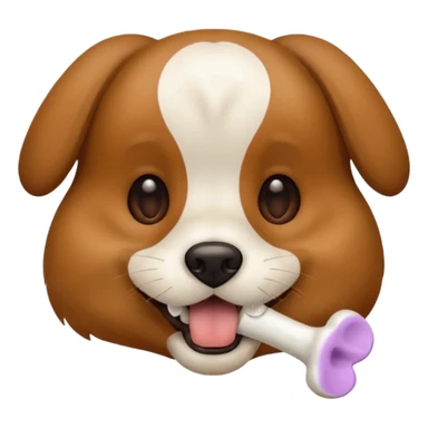 dog faace with bone in mouth sticker