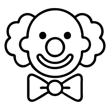 circus clown with colorful hair, big red nose, and bow tie sticker