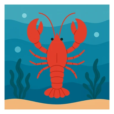 Flat design style lobster in the water sticker