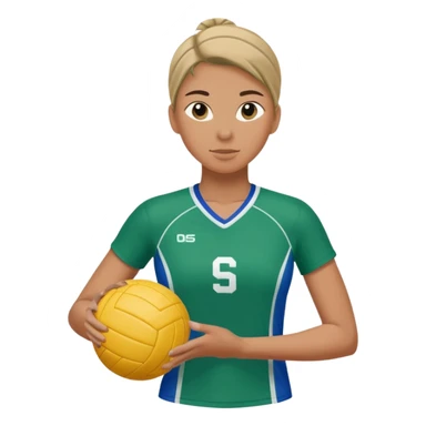 atleta de volei com a roupa verde, azul e branco sticker