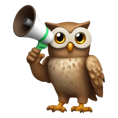 duolingo owl with megaphone sticker