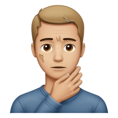 guy holding his neck sticker