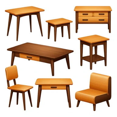 fancy modern wooden furniture set sticker
