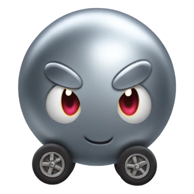 Metal cute Kirby ball driving on 4 car wheels sticker