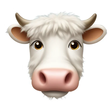 a really fluffy cow sticker