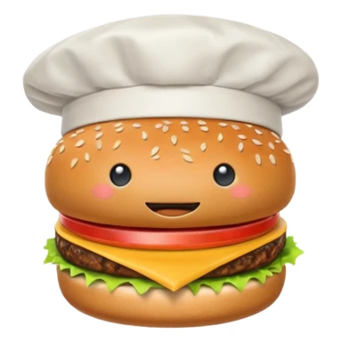 Burger with a hat sticker