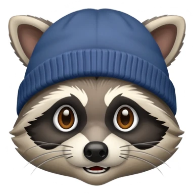 Aggressive Raccoon bandit with beanie hat sticker