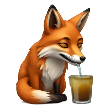 fox drinking argentine mate sticker