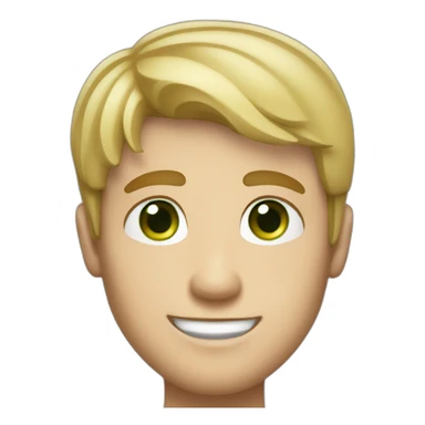 Handsome man smiling with freckles and green eyes. Short blond raid hair. sticker