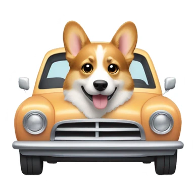 car inside a corgi sticker