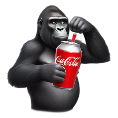 Gorilla holding coca cola sticker
