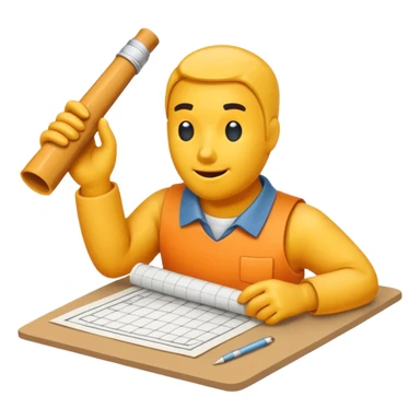 Représente moi la création d'une maquette avec un plan de travail comprenant des ciseaux du papier du scotch de la colle  du fil etc sticker