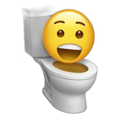 toilet with a head out of the bowl sticker