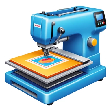 screen printing machine printing on a t-shirt sticker