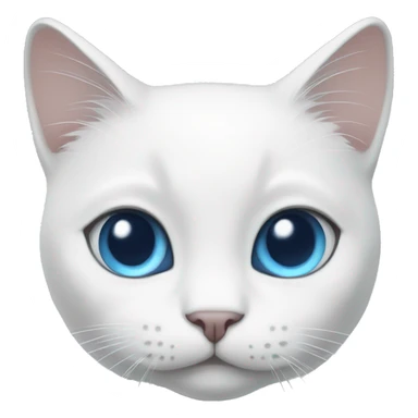 White cat with grey face and blue eyes sticker