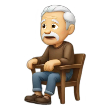 old man sit sticker