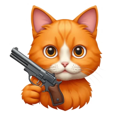 Cat clocking a gun sticker